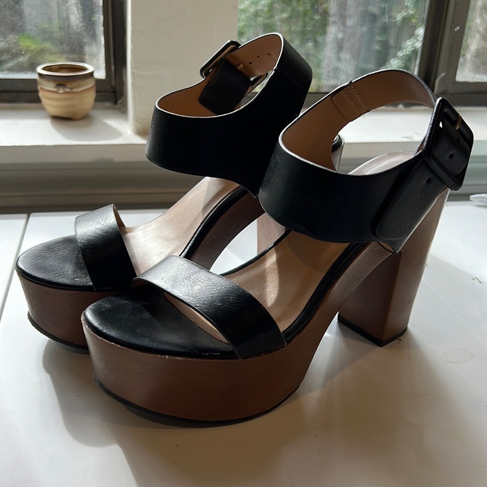 Soda black platform heels